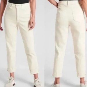 Athleta Sculptek Flex Straight Leg Ankle Jean in Bone, Sz 8, like new!